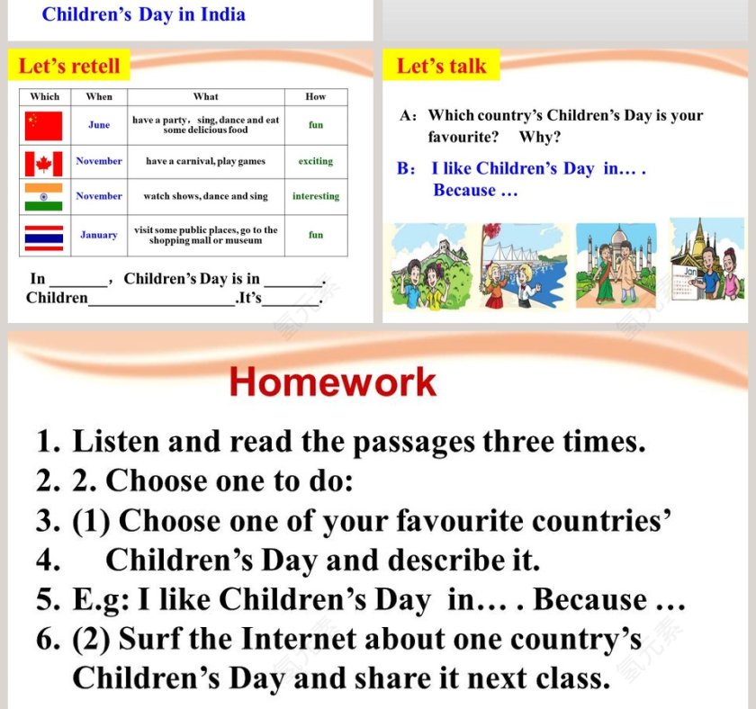 第三课件 Childrens Day PPT 模板下载 - 最新儿童节课堂教学资源第4张