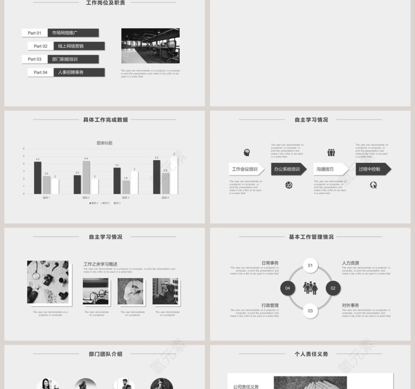 简洁商务风总结述职报告PPT模板第2张