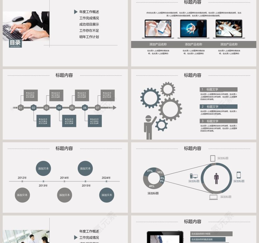简约清新年度总结汇报PPT模板第2张