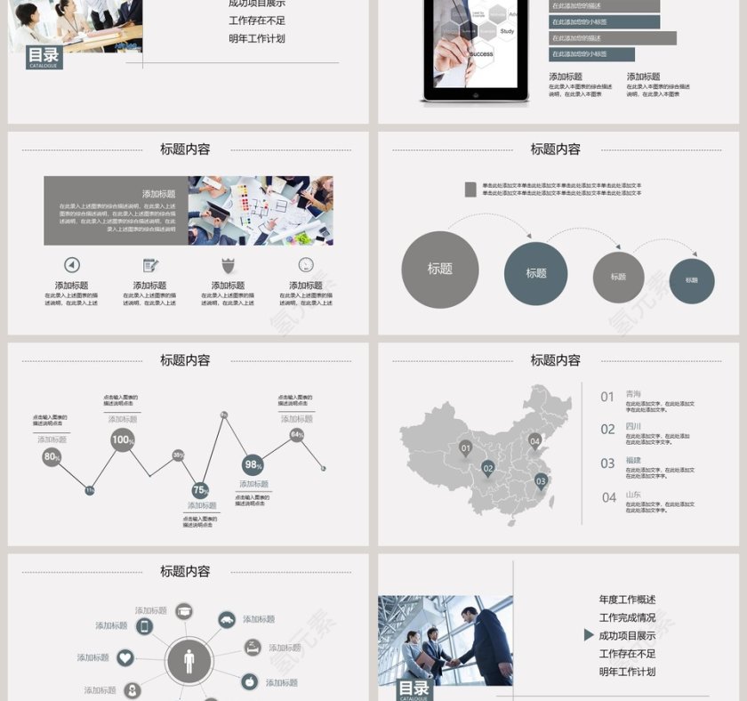 简约清新年度总结汇报PPT模板第3张