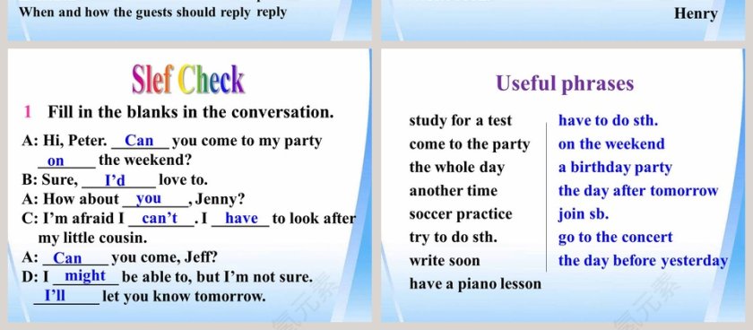 Unit 9-Can you come to my party - 精彩PPT模板第4张