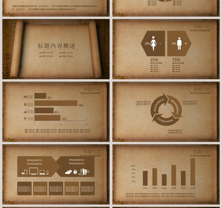 棕色木质风格复古工作总结PPT第4张