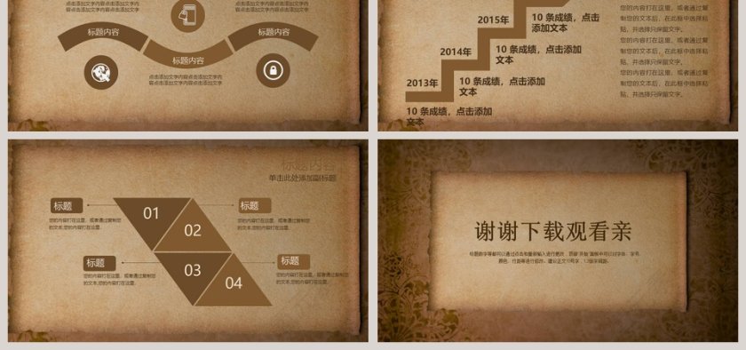 棕色木质风格复古工作总结PPT第6张