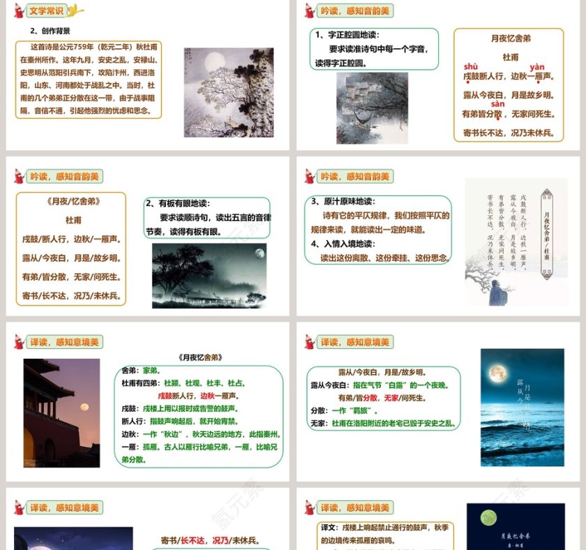 诗词解析部编版九年级语文上册月夜忆舍弟语文课件PPT第2张