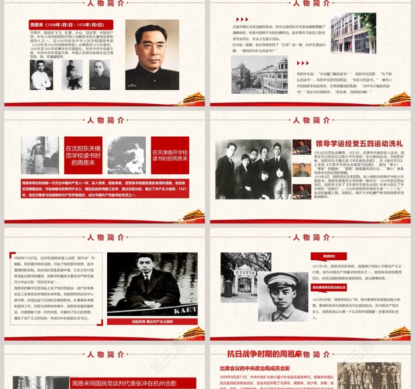 周总理逝世43周年纪念PPT第2张