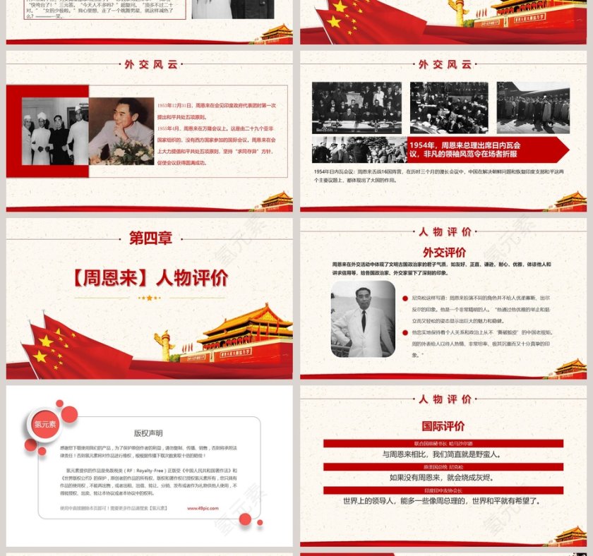 周总理逝世43周年纪念PPT第4张
