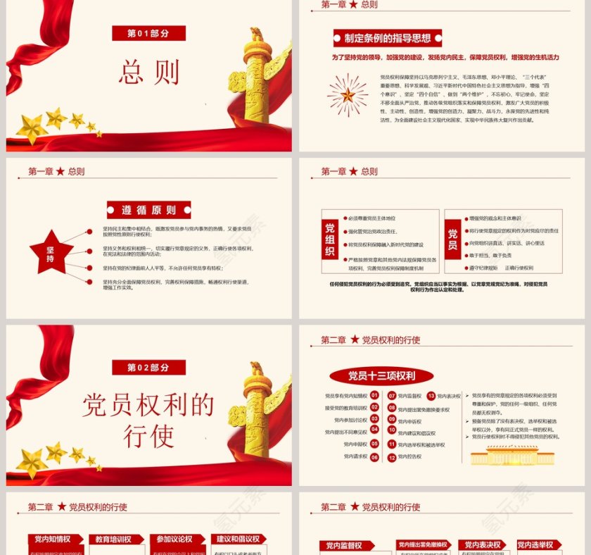 学习解读党员权利保障条例PPT模板第2张