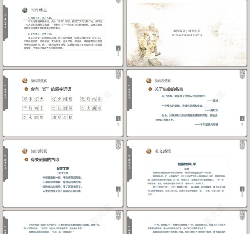 小学语文人教版六年级上册灯光语文课件PPT模板第5张