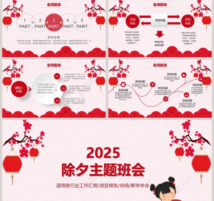 红色简约春节除夕主题班会PPT第5张
