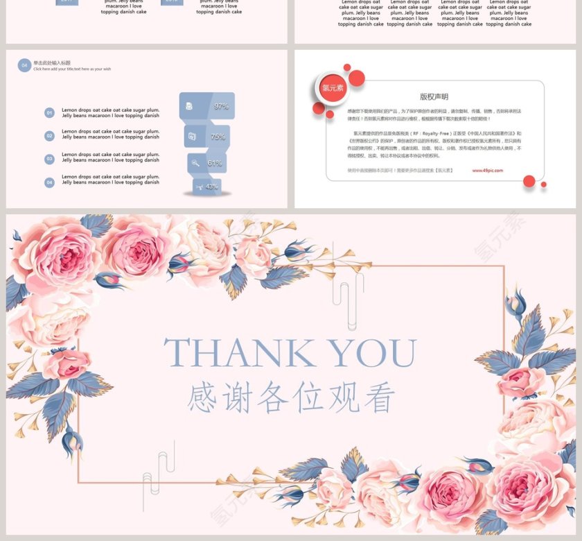 2019唯美小清新毕业答辩模板第4张