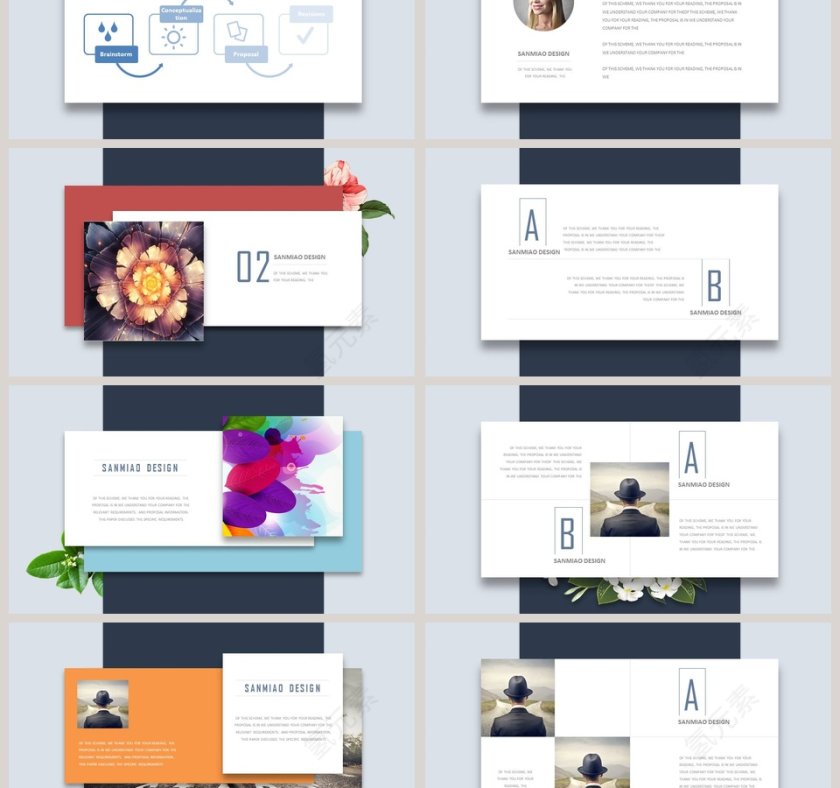 梦幻甜美水彩小清新动态ppt模板第3张