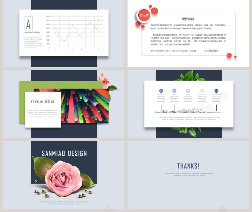 梦幻甜美水彩小清新动态ppt模板第5张