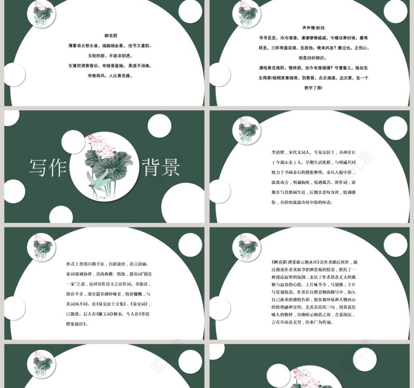 李清照词两首读书分享会语文说课ppt 第2张