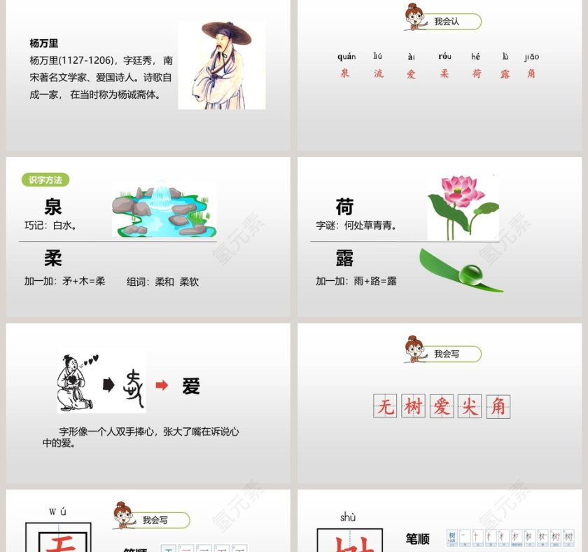 古诗二首小池语文教学课件PPT模板第2张