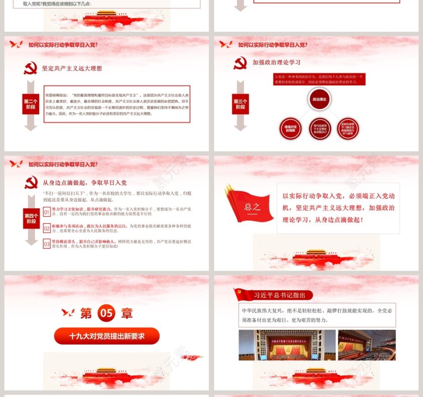 入党党员学习党建党政风发展入党党课PPT模板第4张