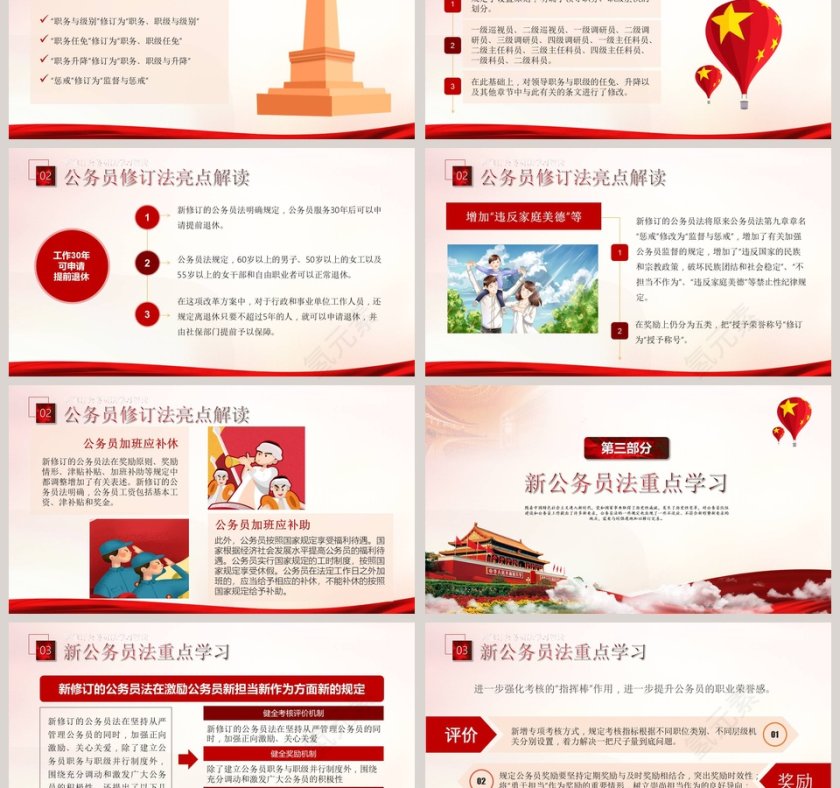 微党课中华人民共和国公务员法PPT模板第3张