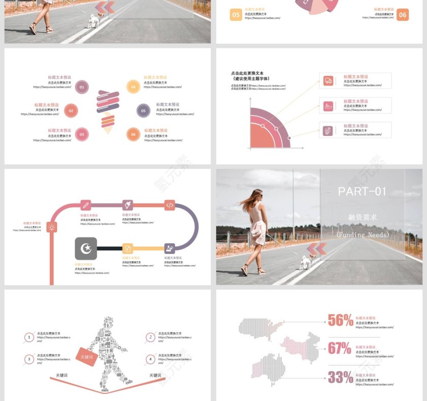粉色简约清新完整框架商务计划书第4张