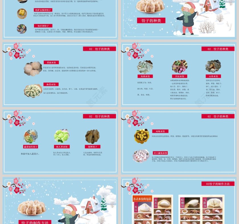 中国传统美食饺子文化动态ppt模板 第3张