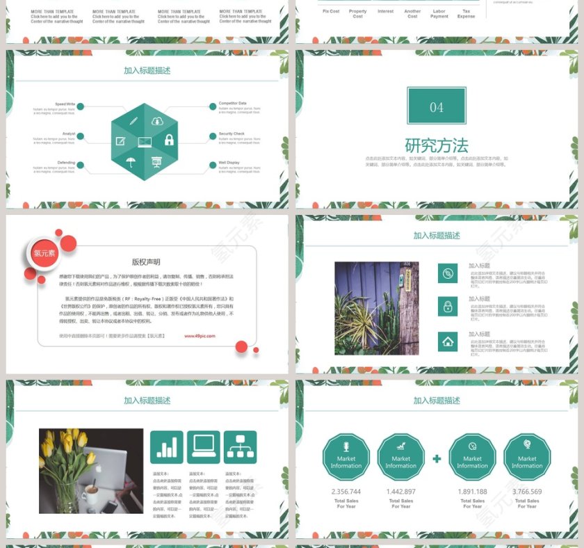 小清新毕业论文答辩PPT第4张