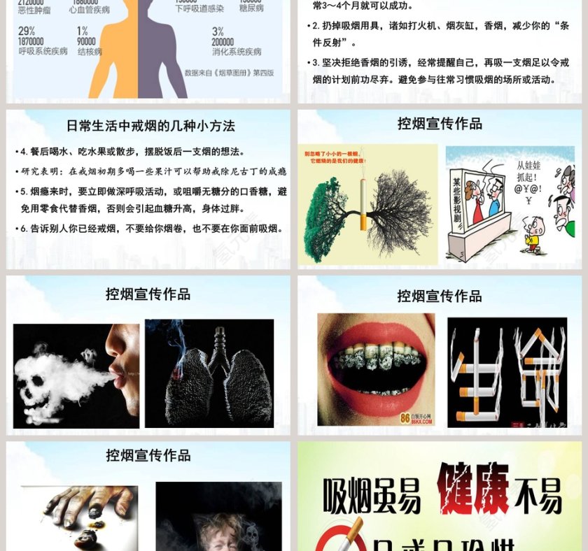 5·31 世界无烟日吸烟有害健康PPT第6张