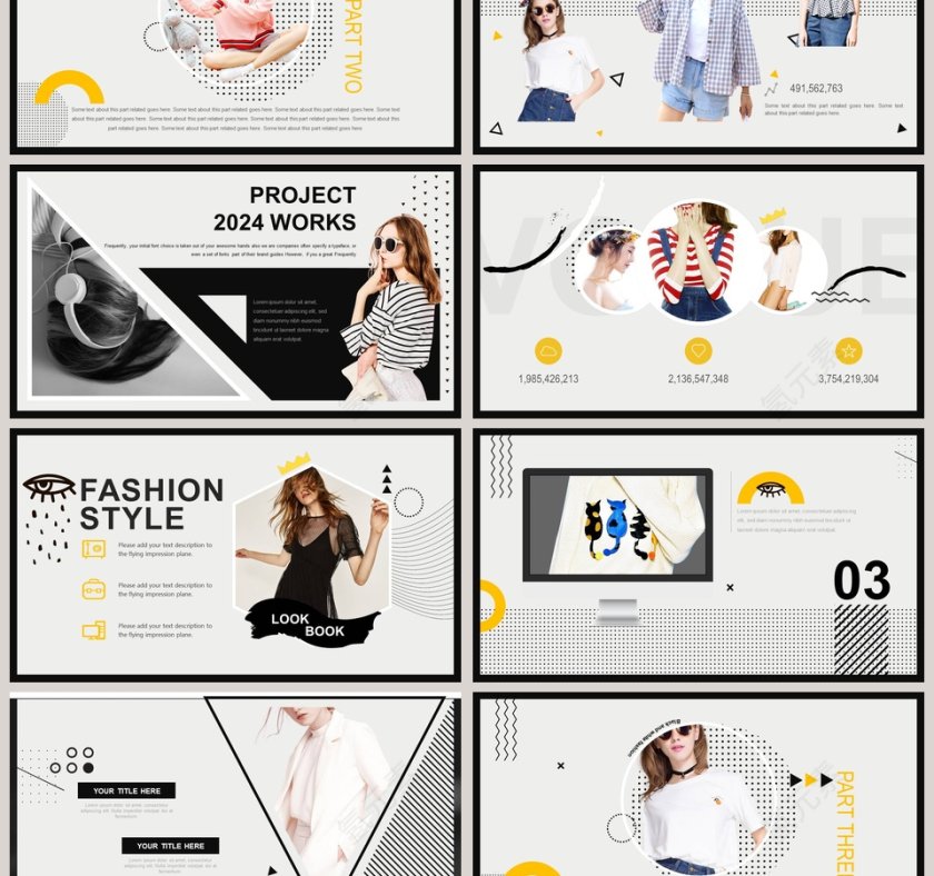 时尚风工作总结PPT第3张