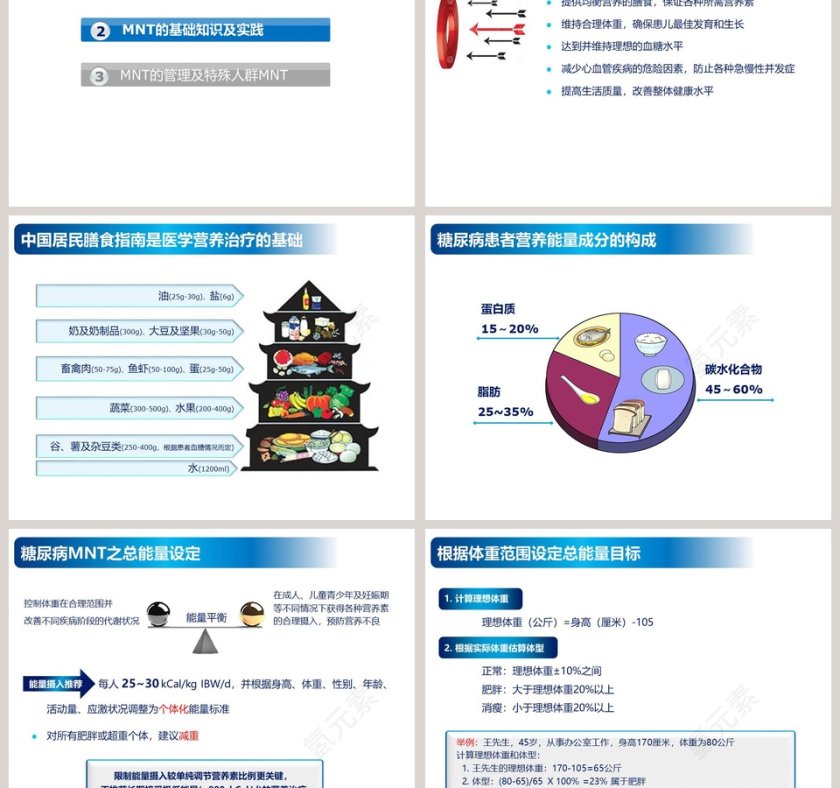 简约大气糖尿病医学营养治疗ppt模板第3张