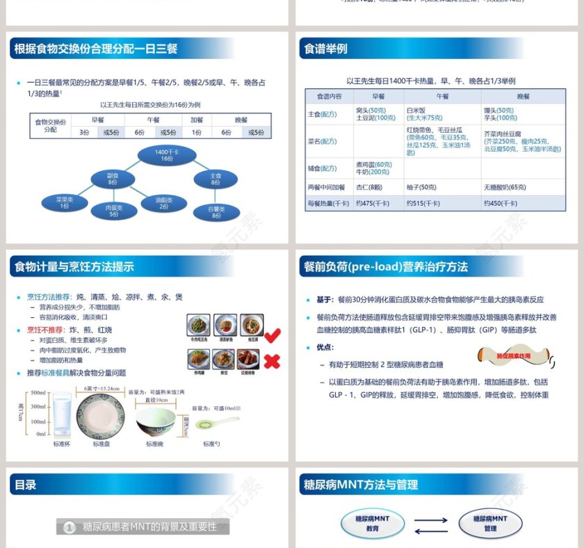 简约大气糖尿病医学营养治疗ppt模板第6张