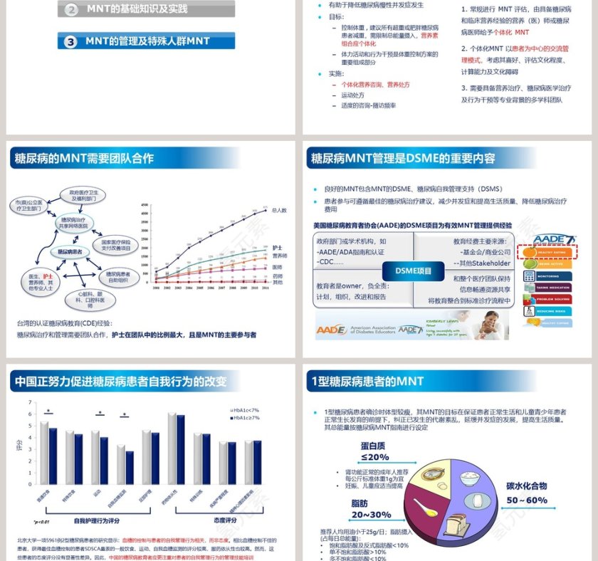 简约大气糖尿病医学营养治疗ppt模板第7张