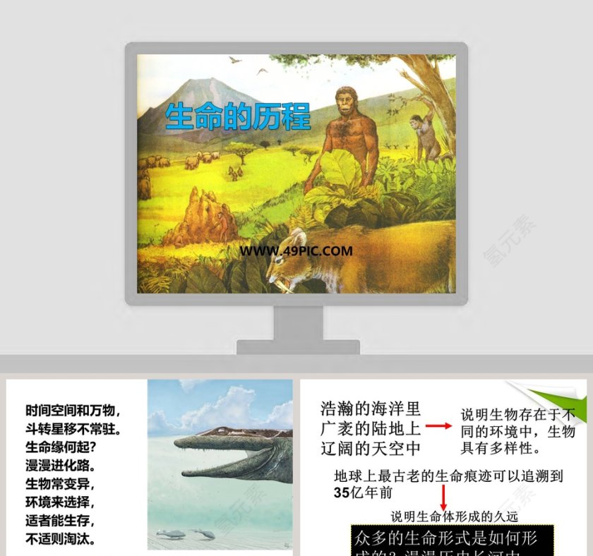 生命的历程PPT模板：展示人生旅程的精彩瞬间第1张