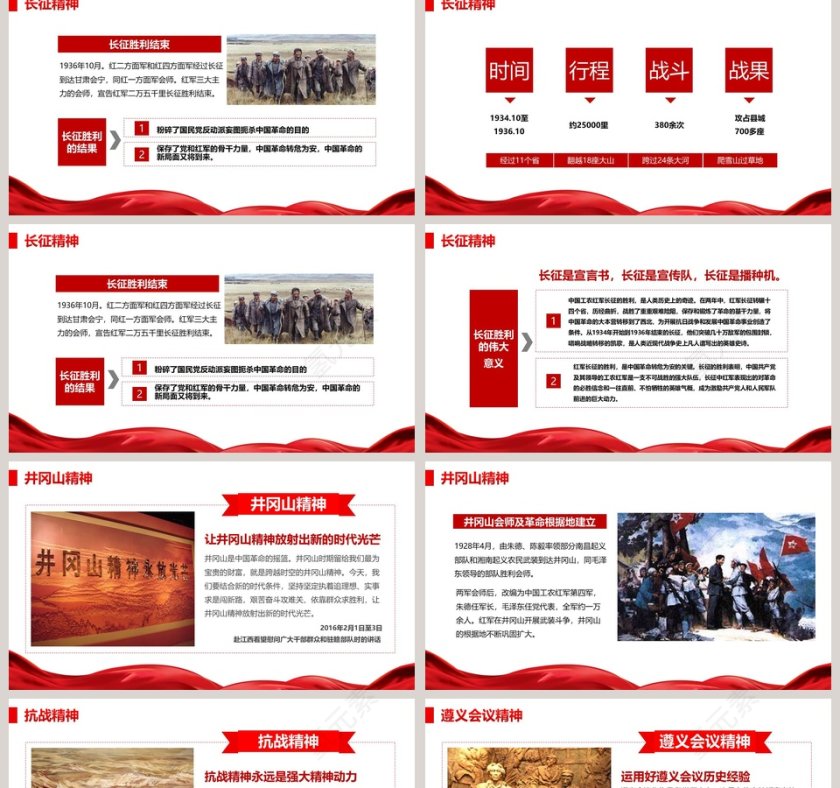 西柏坡革命战争年代的红色精神微党课PPT模板第2张