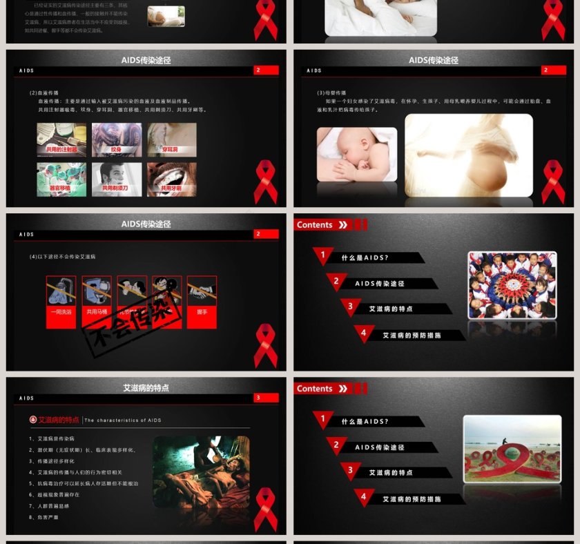 艾滋宣传预防艾滋病PPT第4张
