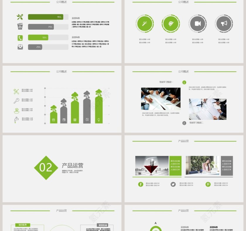绿色简约微信营销简约ppt第2张