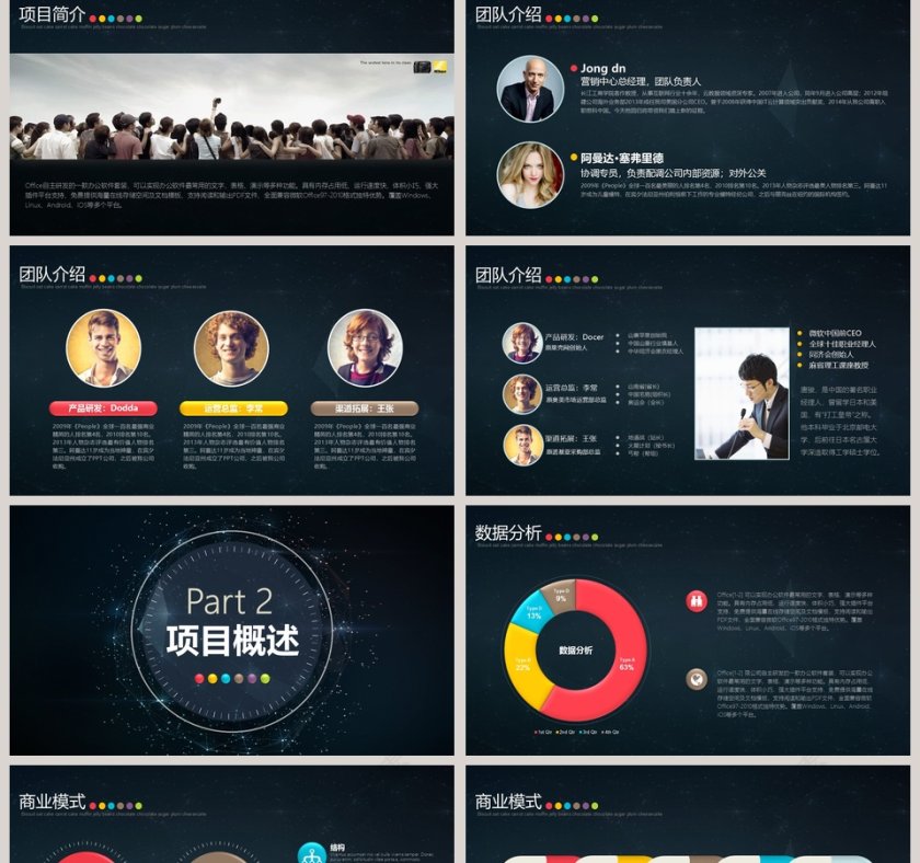 简约大气炫酷宇宙星空科技动态PPT模板第2张