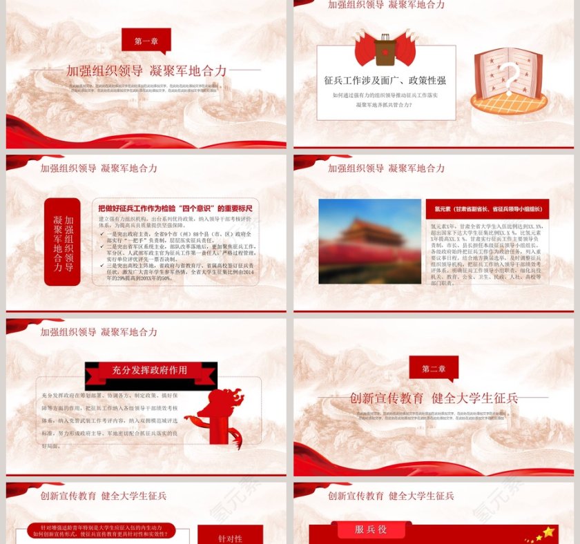 地方武装部宣传征兵入伍PPT模板第2张