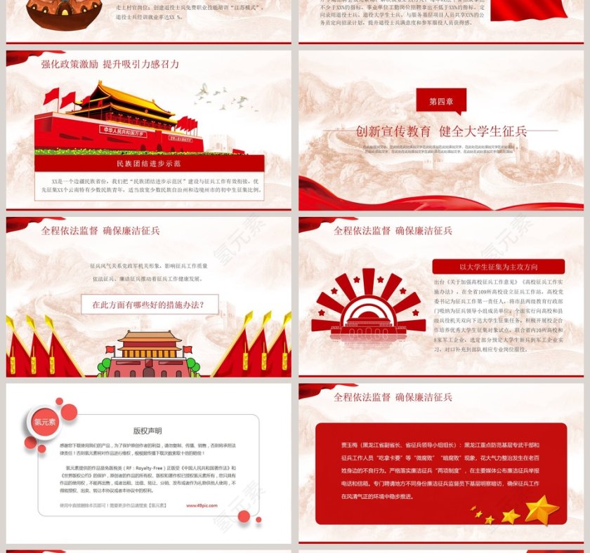 地方武装部宣传征兵入伍PPT模板第4张