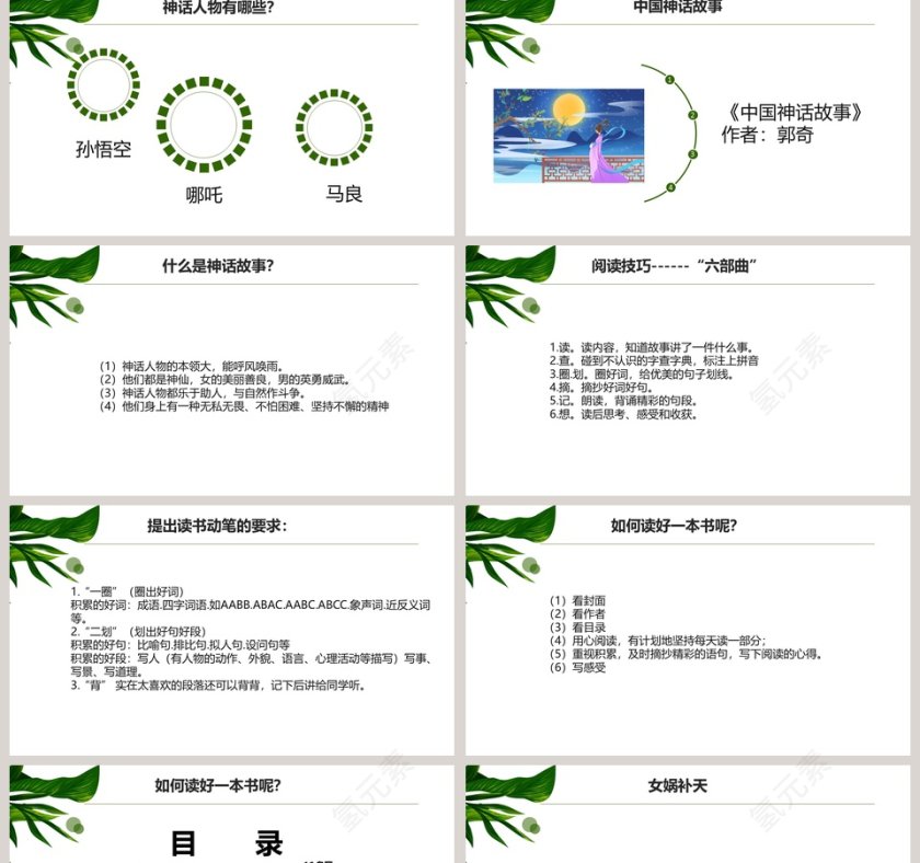 神话故事教师教育教学课件PPT模版第2张