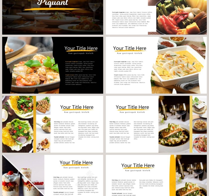 高档餐饮美食西餐厅介绍PPT模板第3张