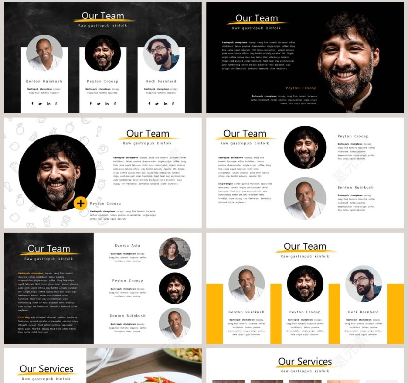 高档餐饮美食西餐厅介绍PPT模板第8张