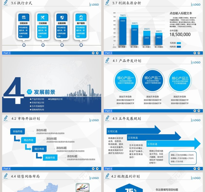 创业/商务融资计划书PPT模板第5张
