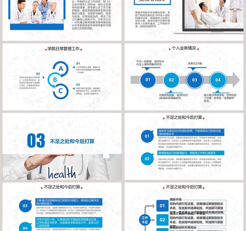 简约医疗行业医院干部述职报告PPT...第3张