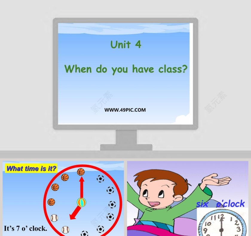 Unit 4When do you have class PPT模板第1张