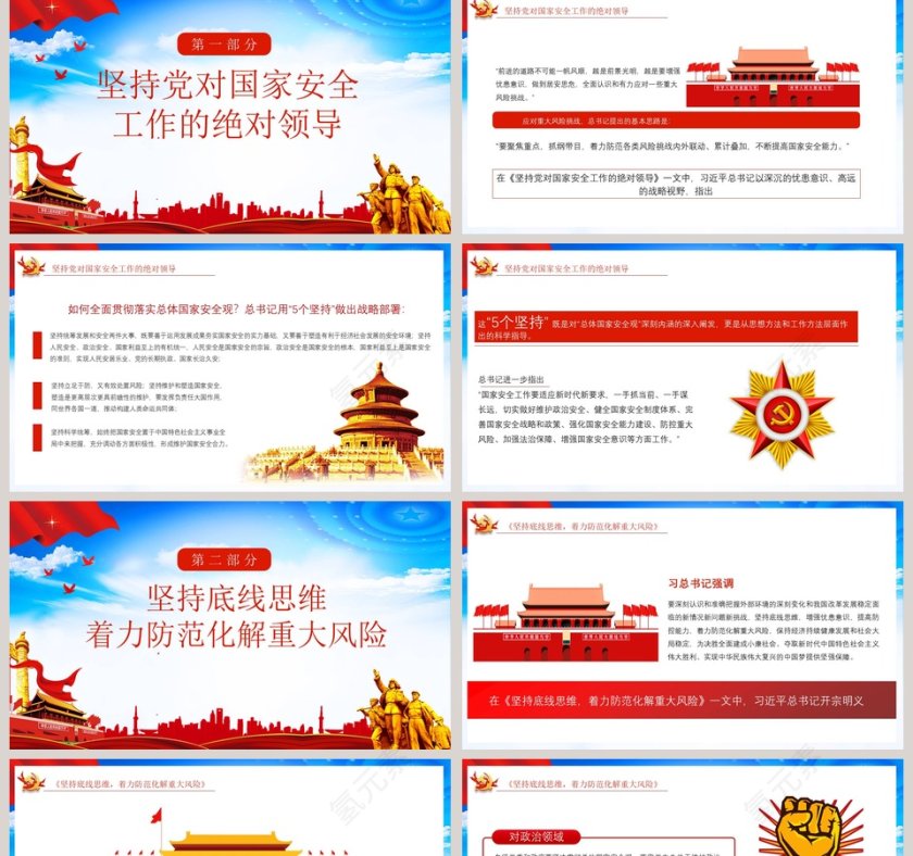 习近平谈治国理政增强忧患意识防范化解风险挑战专题党课PPT模板第2张