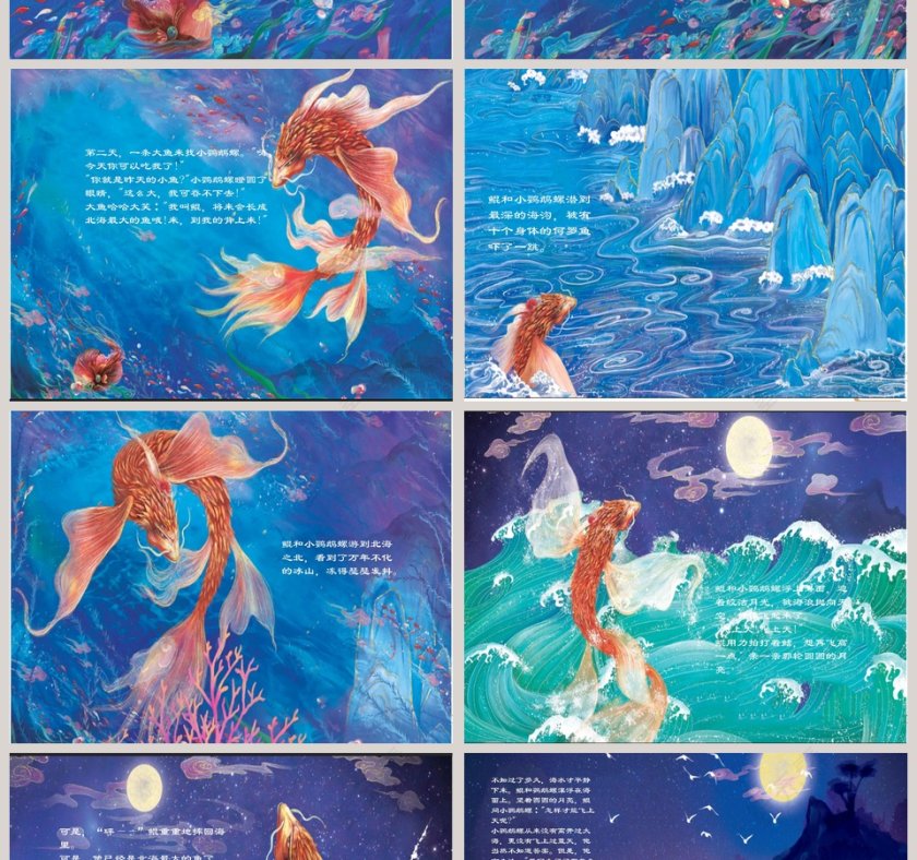 鲲鹏之变成语故事课件PPT模板第2张