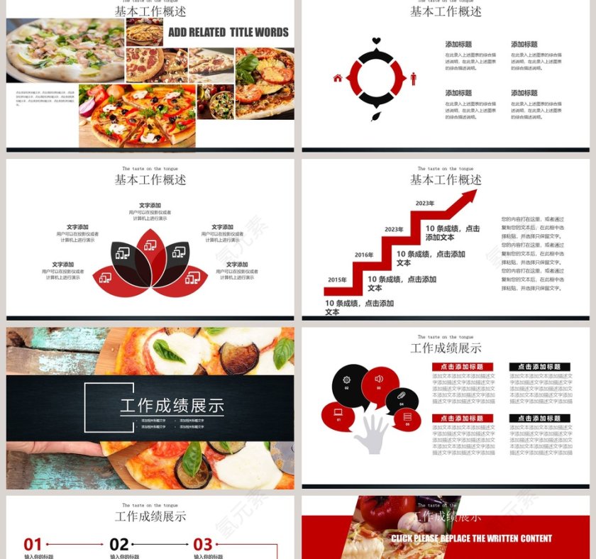 2019西式披萨PPT动态模板第2张