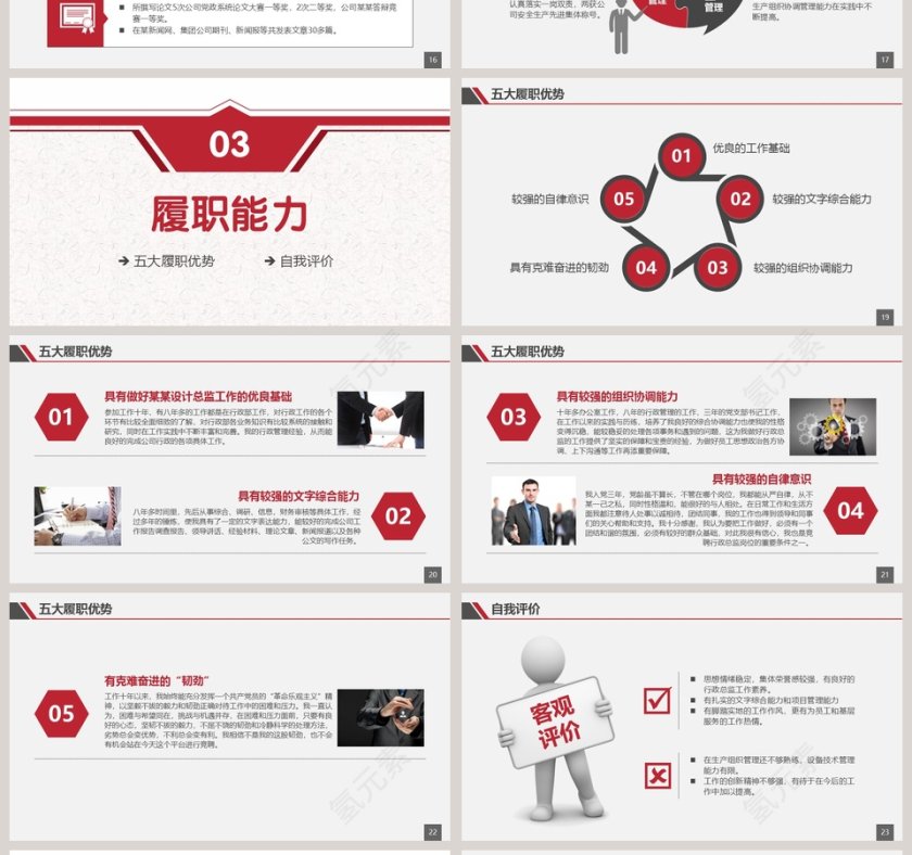 简约岗位竞聘报告PPT模板第4张