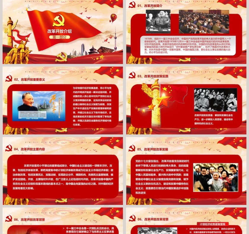 改革开放40周年党课PPT第2张