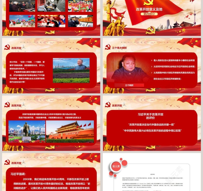 改革开放40周年党课PPT第6张