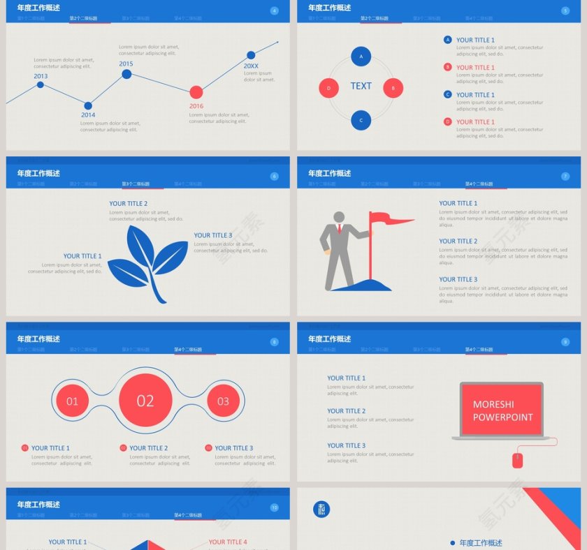 商务工作总结报告PPT模板第2张