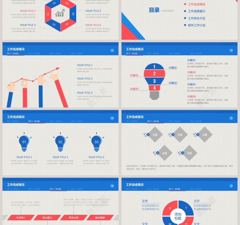 商务工作总结报告PPT模板第3张