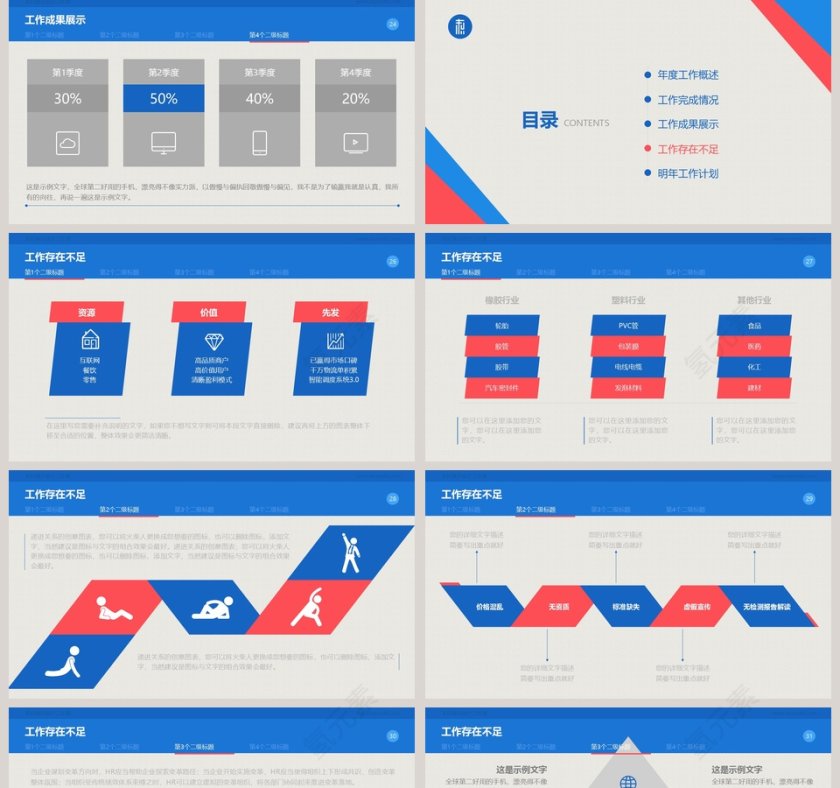 商务工作总结报告PPT模板第5张